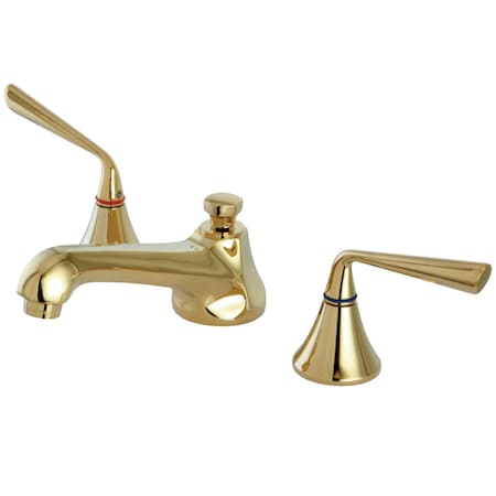 Kingston Brass KS4472ZL 8" Widespread Bathroom Faucet, Polished Brass KS4472ZL
